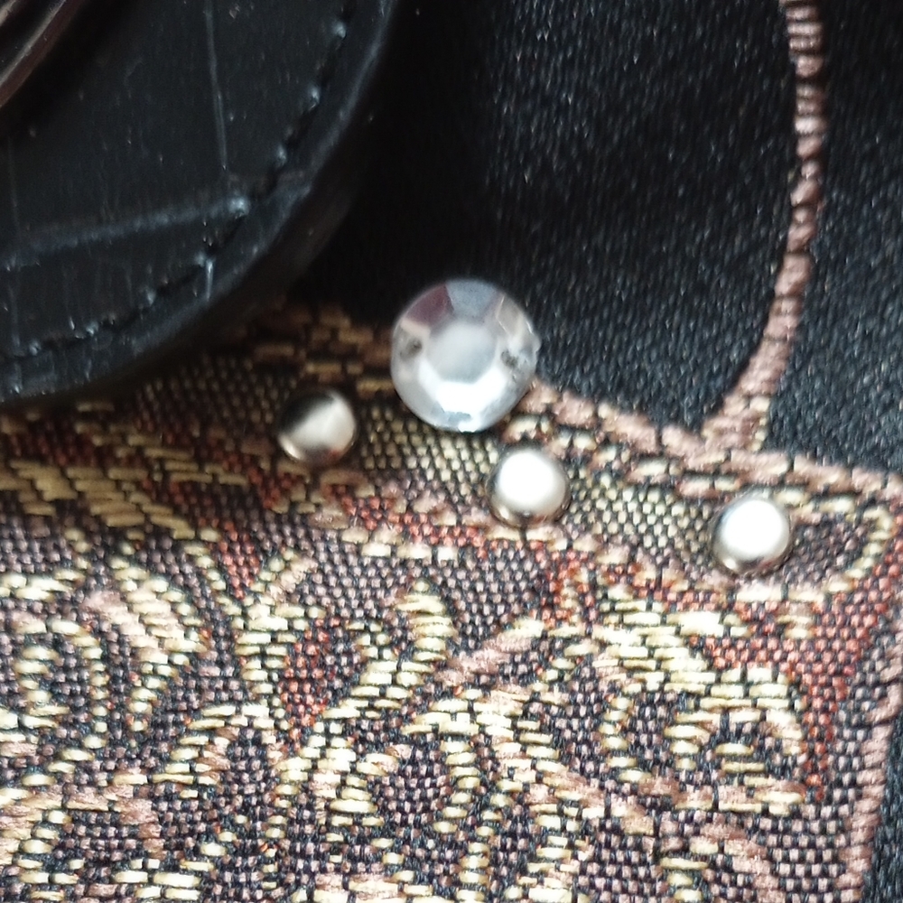 Vintage Embellished Fabric Handbag - Picture 8 of 17